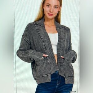 Lennox Cardi- Acid Wash Cardigan